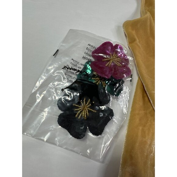 Vintage Kathleen Kirkwood Womens Sm stretch Velvet Tank Sequin Flower Pins New - Picture 3 of 8